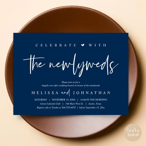 Celebrate with the newlyweds Wedding Brunch Invitation