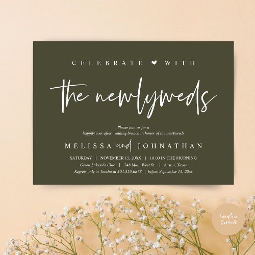 Celebrate with the newlyweds Wedding Brunch Invitation