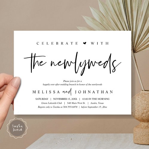 Celebrate with the newlyweds Wedding Brunch Invitation