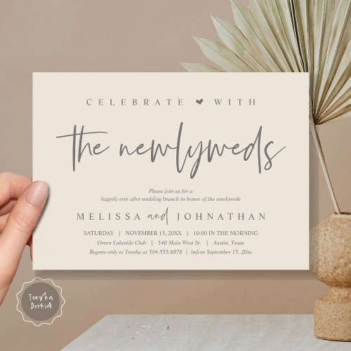 Celebrate with the newlyweds Wedding Brunch Invitation