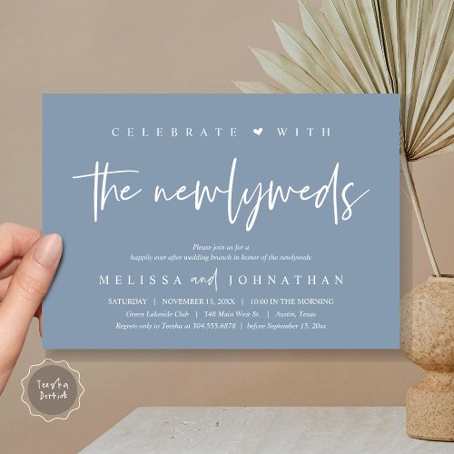 Celebrate with the newlyweds Wedding Brunch Invitation