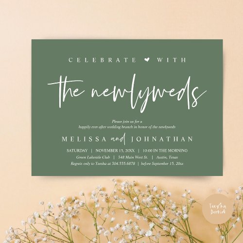 Celebrate with the newlyweds Wedding Brunch Invitation