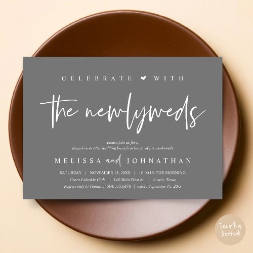 Celebrate with the newlyweds Wedding Brunch Invitation