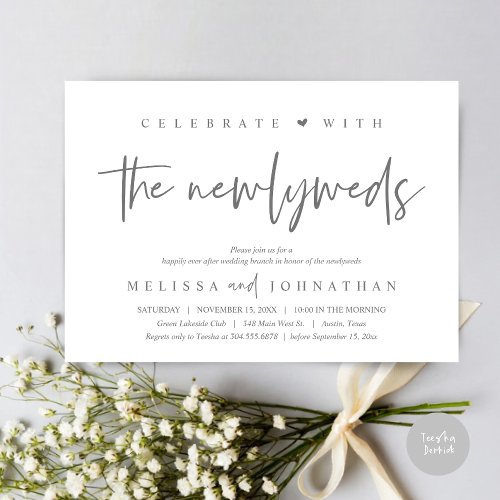 Celebrate with the newlyweds Wedding Brunch Invitation