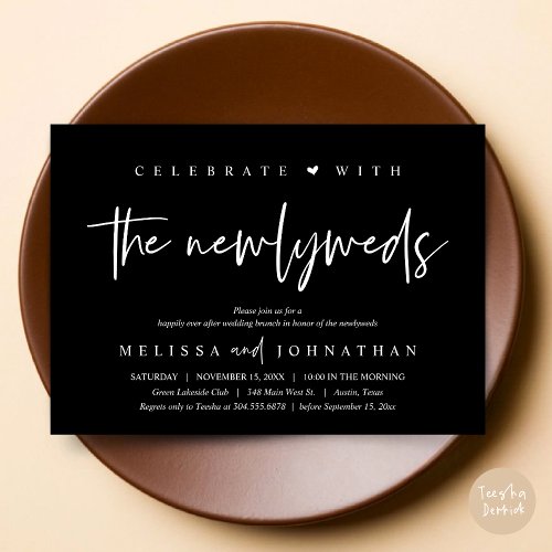 Celebrate with the newlyweds Wedding Brunch Invitation