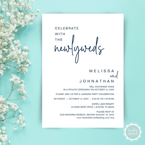 Celebrate With The Newlyweds Wedding Dinner Invitation