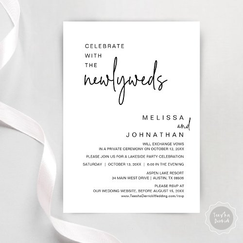 Celebrate With The Newlyweds Wedding Dinner Invitation