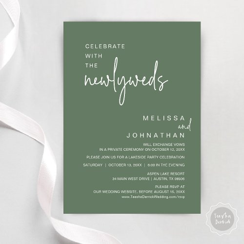 Celebrate With The Newlyweds Wedding Dinner Invitation