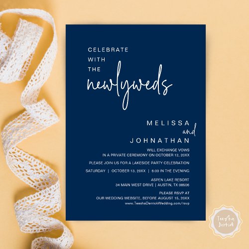 Celebrate With The Newlyweds Wedding Dinner Invitation