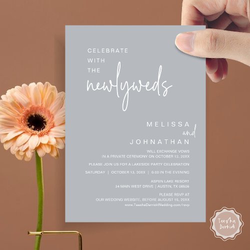 Celebrate With The Newlyweds Wedding Dinner Invitation