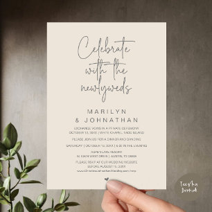 Celebrate With The Newlyweds, Wedding Dinner Invitation