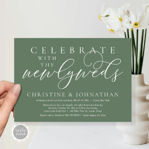Celebrate with the newlyweds, Wedding Dinner Invitation