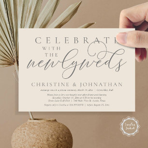 Celebrate with the newlyweds, Wedding Dinner Invitation