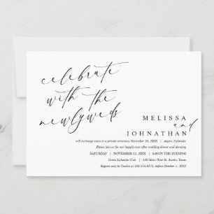 Celebrate with the newlyweds, Wedding Dinner Invitation