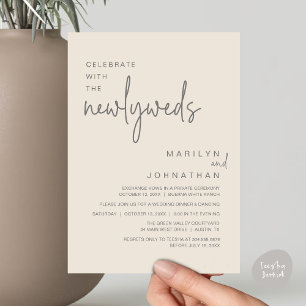 Celebrate With The Newlyweds, Wedding Dinner Party Invitation