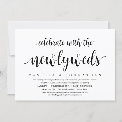 Celebrate With The Newlyweds Wedding Elopement In Invitation