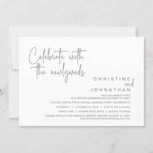 Celebrate with the newlyweds, Wedding Elopement In Invitation