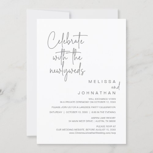 Celebrate With The Newlyweds Wedding Elopement In Invitation
