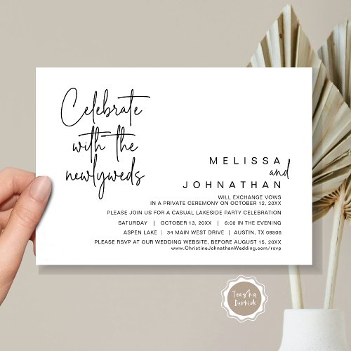 Celebrate with the newlyweds Wedding Elopement In Invitation