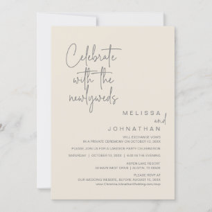 Celebrate With The Newlyweds, Wedding Elopement Invitation