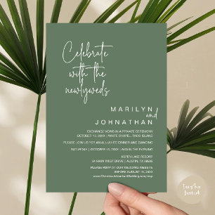 Celebrate With The Newlyweds, Wedding Elopement Invitation