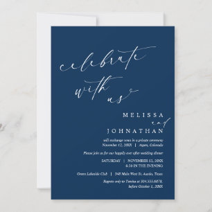 Celebrate with the newlyweds, Wedding Elopement Invitation