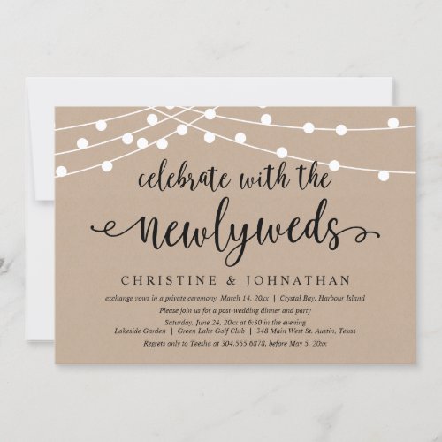 Celebrate with the newlyweds Wedding Elopement Invitation