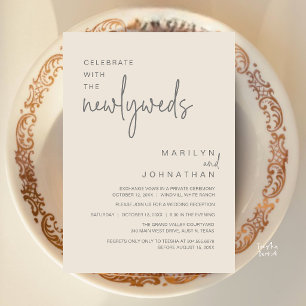Celebrate With The Newlyweds, Wedding Reception Invitation