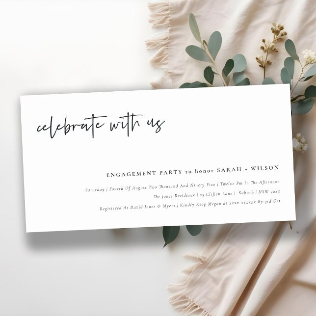 Celebrate With Us Calligraphy Engagement Invite (Creator Uploaded)