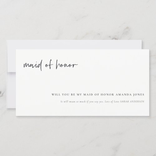 Celebrate With Us Calligraphy Maid of Honor Invite