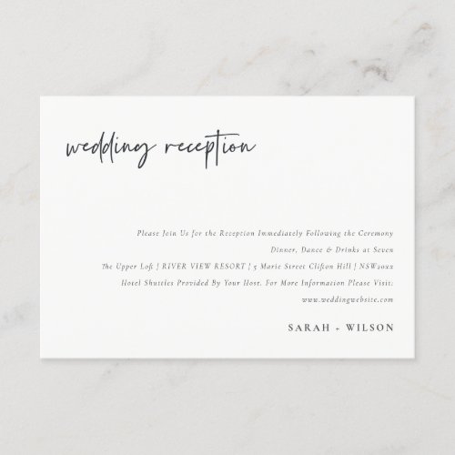 Celebrate With Us Calligraphy Wedding Reception Enclosure Card