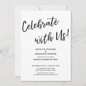 "Celebrate with Us!" Casual Modern Wedding Party Invitation (Front)