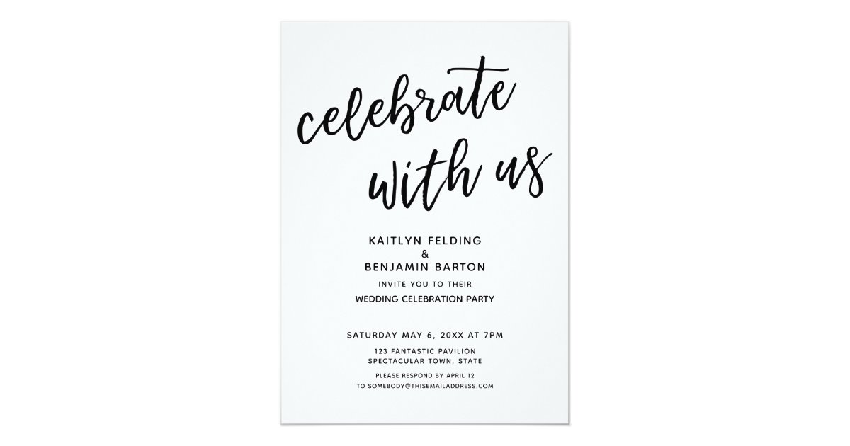 Celebrate With Us Casual Modern Wedding Party Invitation