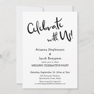 "Celebrate with Us!" Casual Simple Wedding Party Invitation