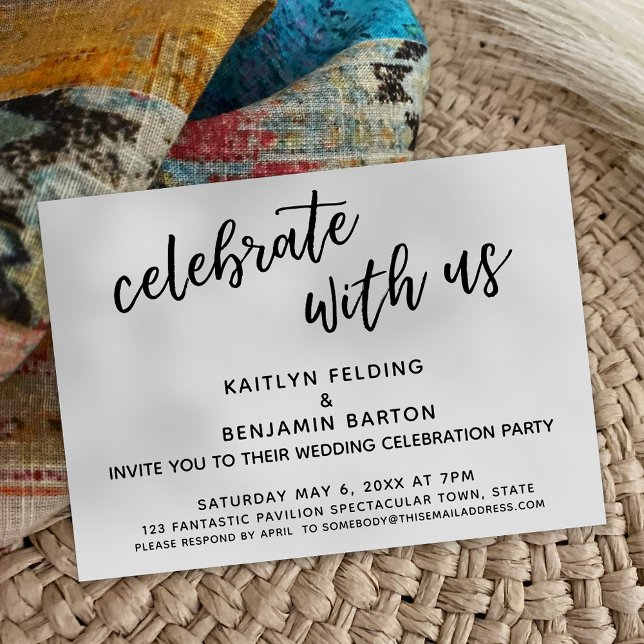 casual wedding reception invitation wording