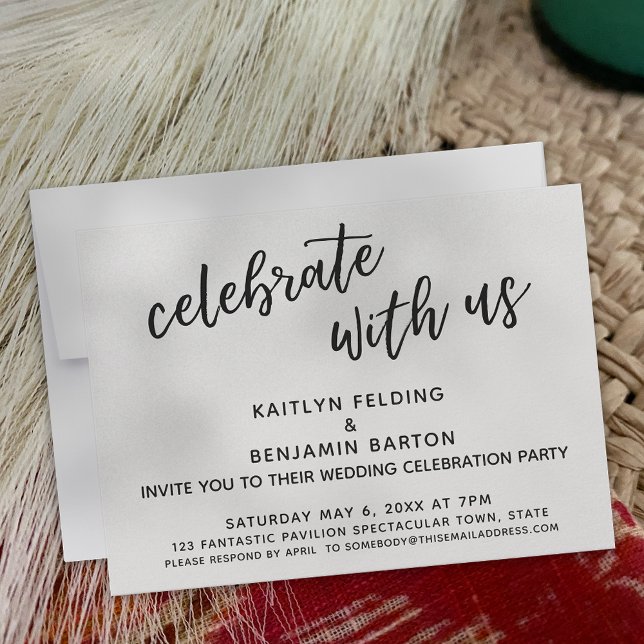"Celebrate with Us" Casual Wedding Reception-Only Invitation (Creator Uploaded)