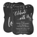 Celebrate with Us! Chalkboard String Lights Invitation | Zazzle