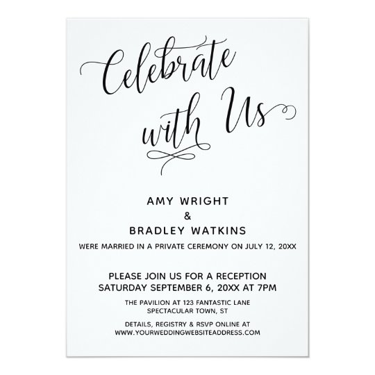 Celebrate With Us Elegant Post Wedding Reception Invitation