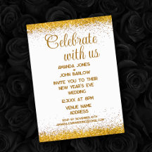 Celebrate With Us Gold New Year's Eve Wedding