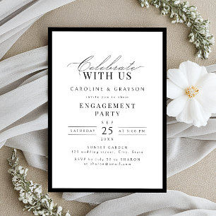 Celebrate With Us! Graceful Typography Engagement  Invitation