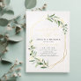 Celebrate With Us Greenery Geometric Wedding Party Foil Invitation