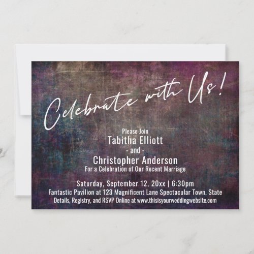 Celebrate with Us Handwriting Multicolored Grunge Invitation