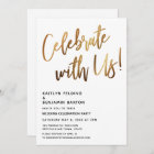 Celebrate With Us! Minimal Gold Handwriting Event