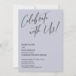 Celebrate with Us! Modern Dusty Blue Wedding Party Invitation