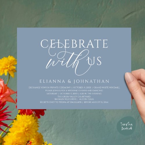 Celebrate with us, Modern Elegant Wedding Dinner Invitation