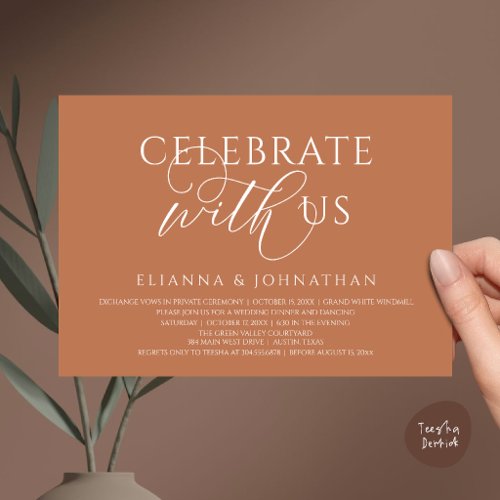 Celebrate with us, Modern Elegant Wedding Dinner Invitation