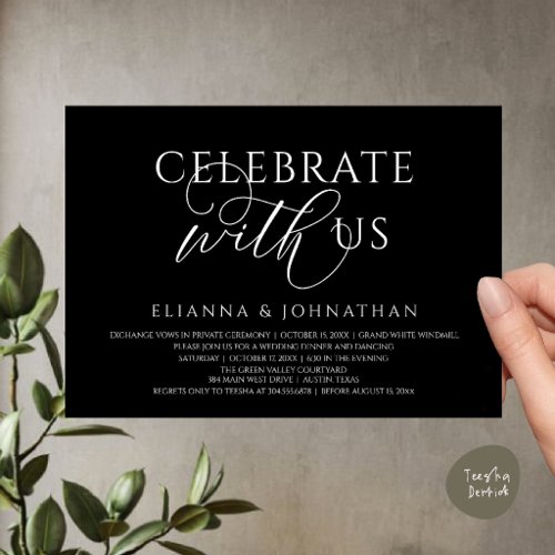 Celebrate with us, Modern Elegant Wedding Dinner Invitation