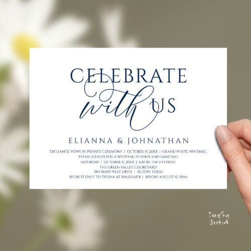 Celebrate with us, Modern Elegant Wedding Dinner Invitation