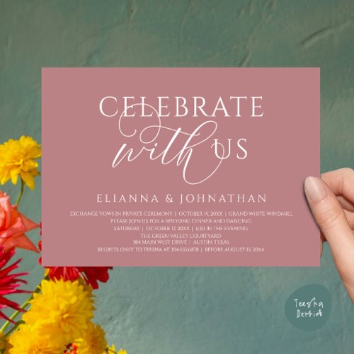 Celebrate with us, Modern Elegant Wedding Dinner Invitation