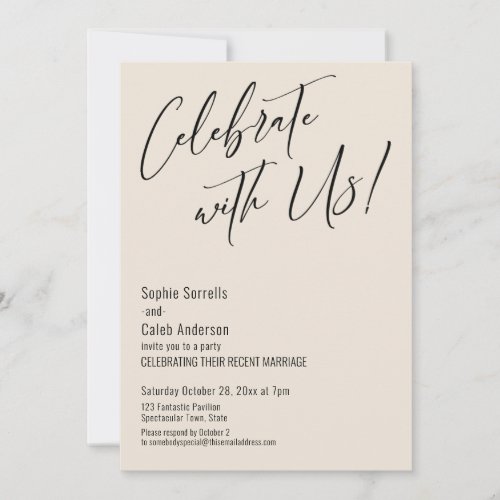 Celebrate with Us Modern Elegant Wedding Party Invitation